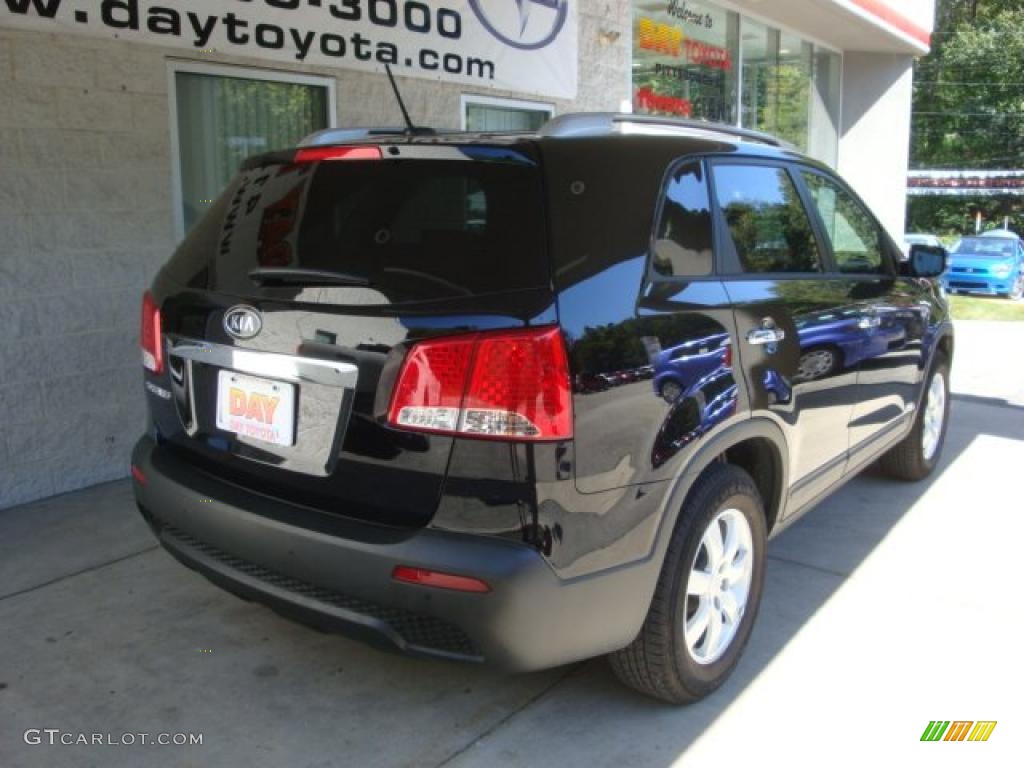 2011 Sorento LX AWD - Ebony Black / Black photo #2