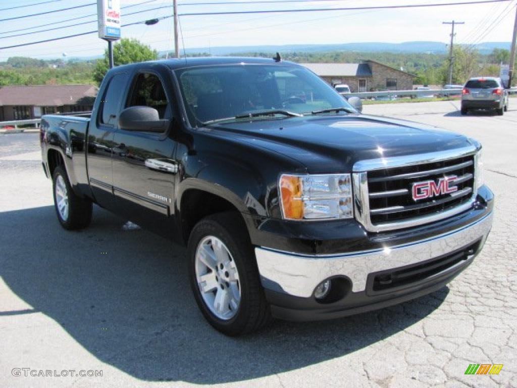 2008 Sierra 1500 SLE Extended Cab 4x4 - Onyx Black / Ebony photo #10