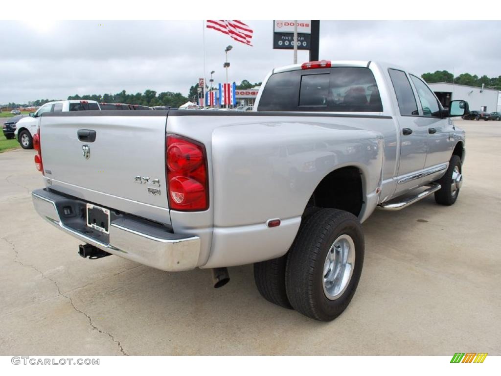 2008 Ram 3500 Laramie Quad Cab 4x4 Dually - Bright Silver Metallic / Medium Slate Gray photo #4