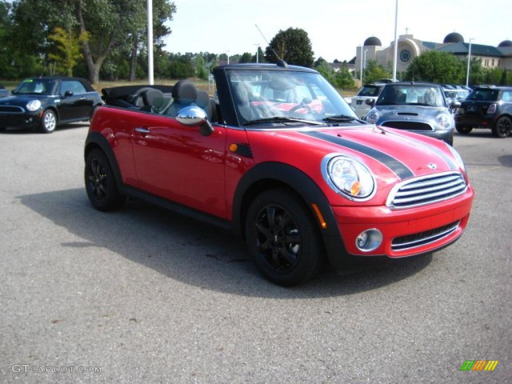 2010 Cooper Convertible - Chili Red / Grey/Carbon Black photo #7