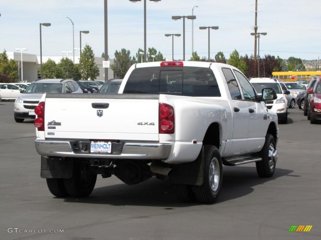 2008 Ram 3500 Big Horn Edition Quad Cab 4x4 Dually - Bright White / Medium Slate Gray photo #12