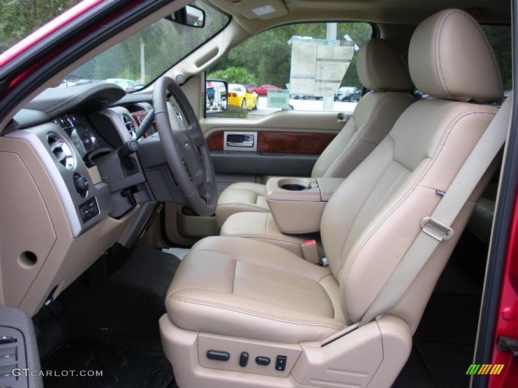 2010 F150 Lariat SuperCrew - Red Candy Metallic / Tan photo #5