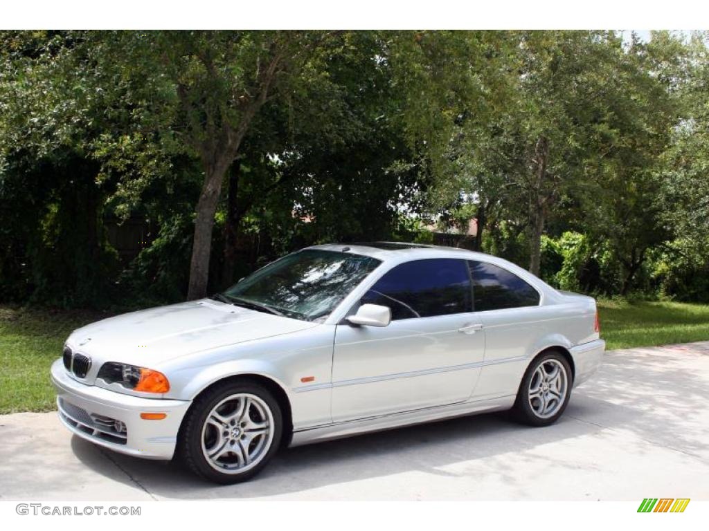 2001 3 Series 330i Coupe - Titanium Silver Metallic / Grey photo #2