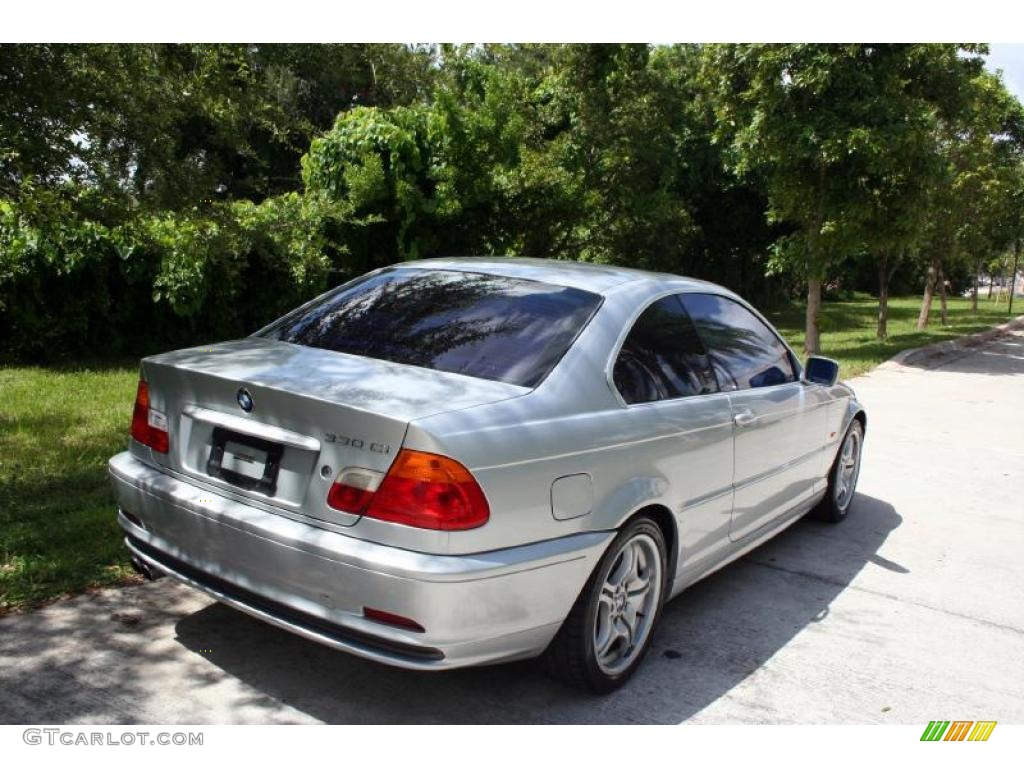 2001 3 Series 330i Coupe - Titanium Silver Metallic / Grey photo #9