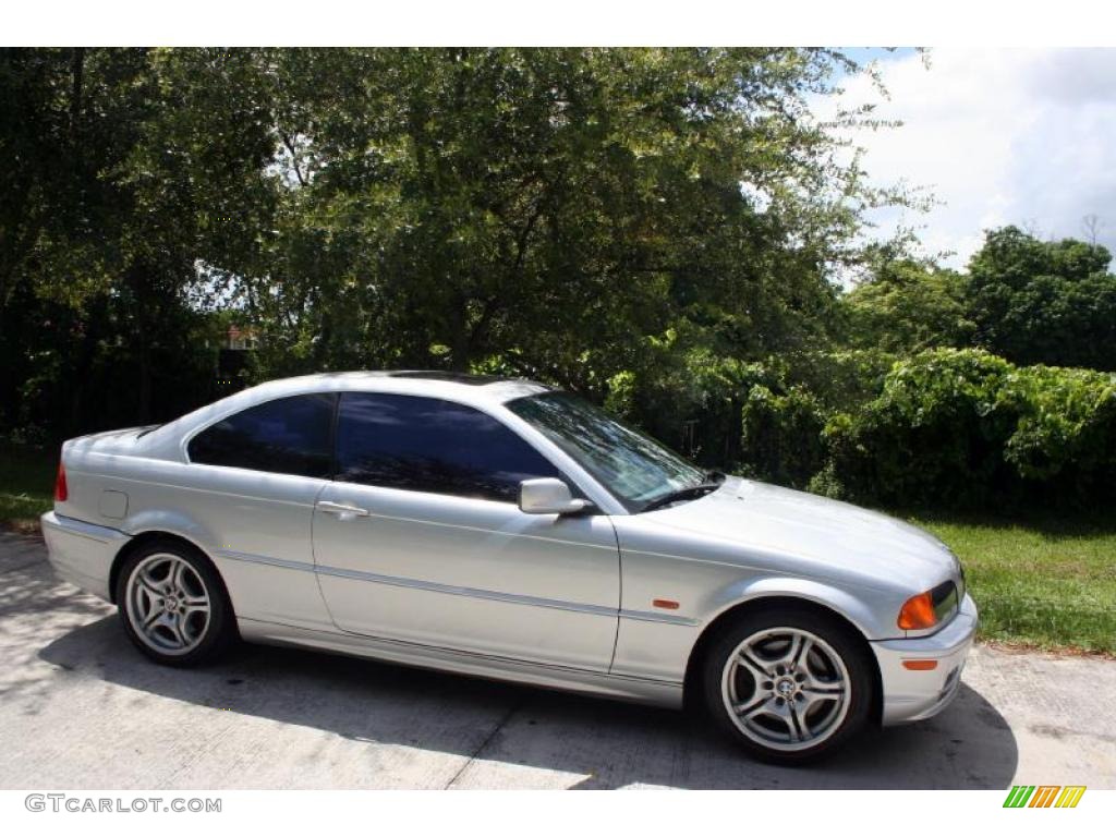 2001 3 Series 330i Coupe - Titanium Silver Metallic / Grey photo #11