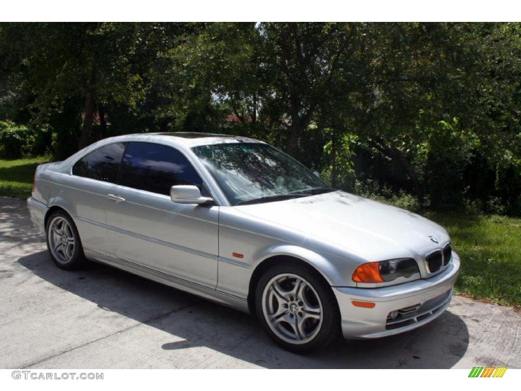 2001 3 Series 330i Coupe - Titanium Silver Metallic / Grey photo #12
