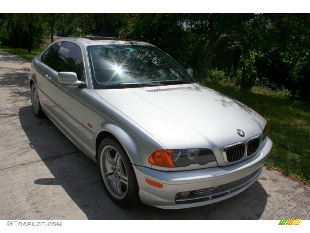 2001 3 Series 330i Coupe - Titanium Silver Metallic / Grey photo #15