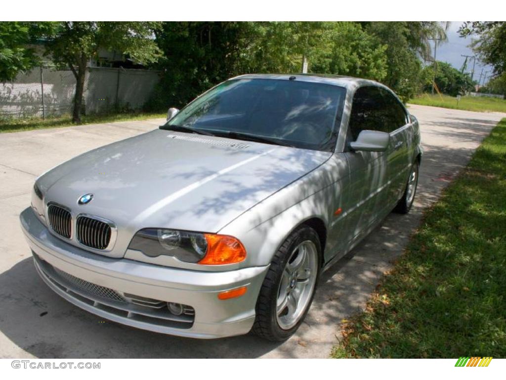 2001 3 Series 330i Coupe - Titanium Silver Metallic / Grey photo #16