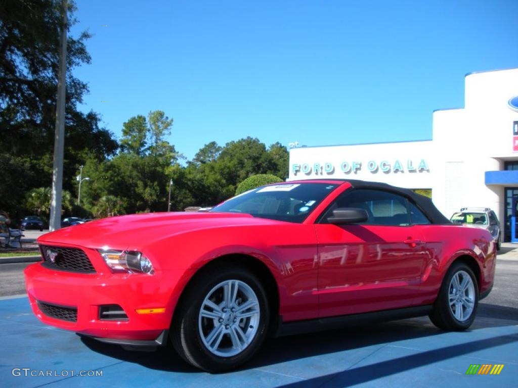 2010 Mustang V6 Premium Convertible - Torch Red / Stone photo #1