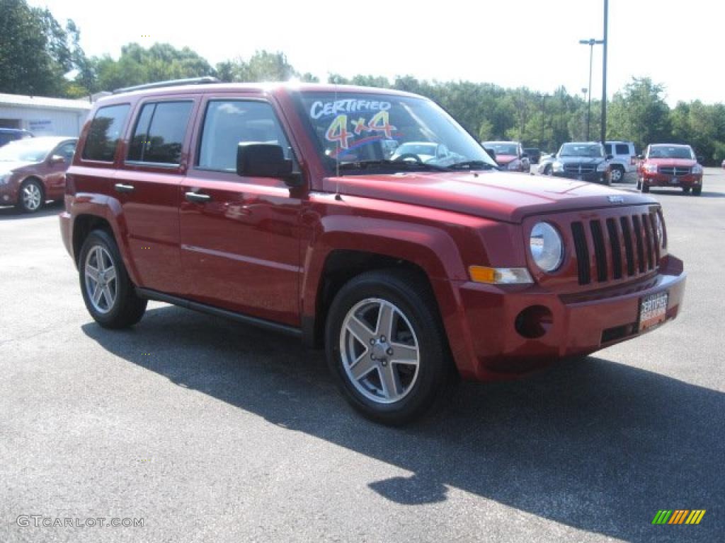 2007 Patriot Sport 4x4 - Inferno Red Crystal Pearl / Pastel Pebble Beige photo #3