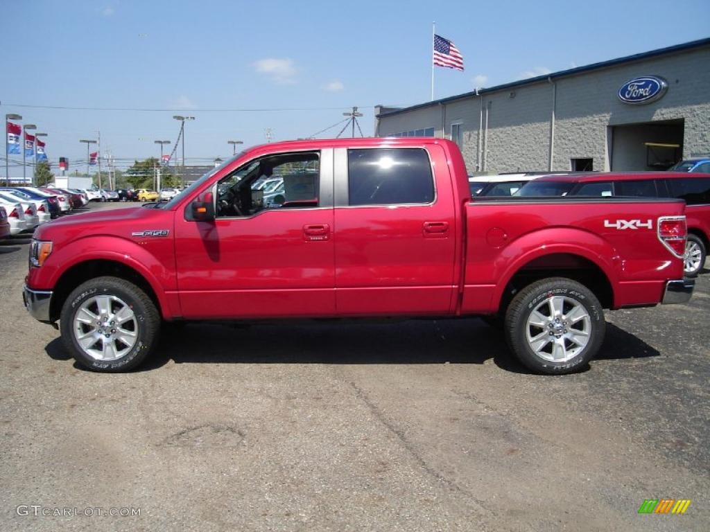 2010 F150 Lariat SuperCrew 4x4 - Red Candy Metallic / Black photo #2