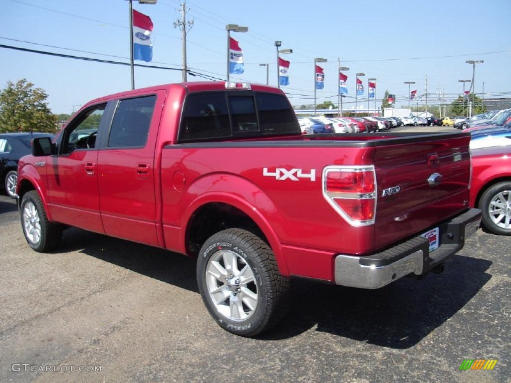 2010 F150 Lariat SuperCrew 4x4 - Red Candy Metallic / Black photo #3