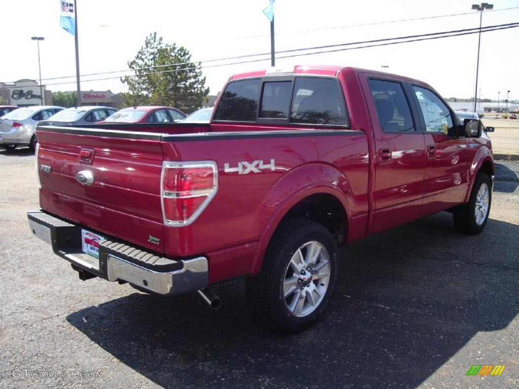2010 F150 Lariat SuperCrew 4x4 - Red Candy Metallic / Black photo #5