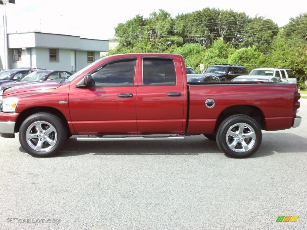 2008 Ram 1500 ST Quad Cab - Inferno Red Crystal Pearl / Medium Slate Gray photo #2