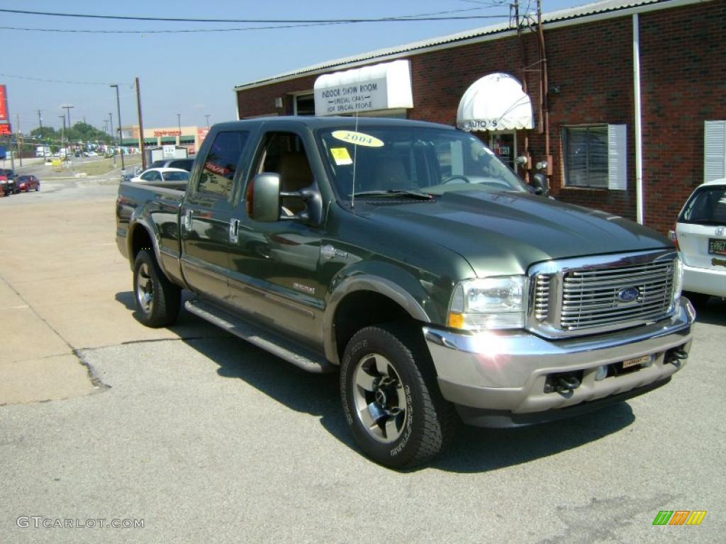 2004 F250 Super Duty King Ranch Crew Cab 4x4 - Dark Green Satin Metallic / Castano Leather photo #7