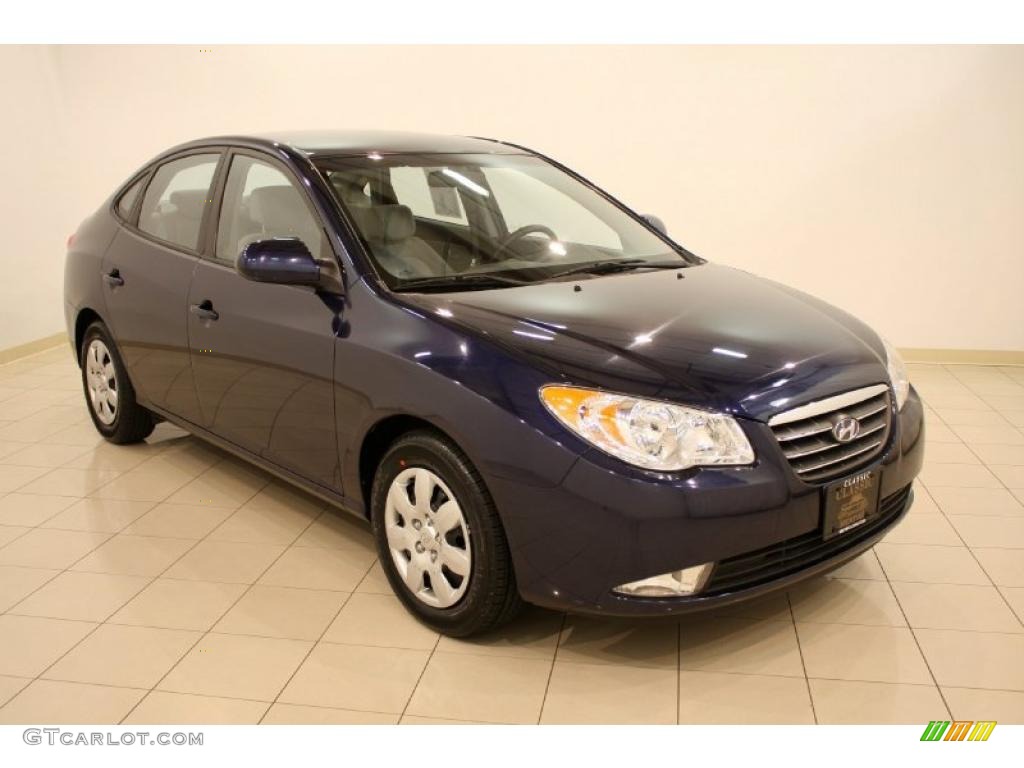 2009 Elantra GLS Sedan - Regatta Blue / Gray photo #1