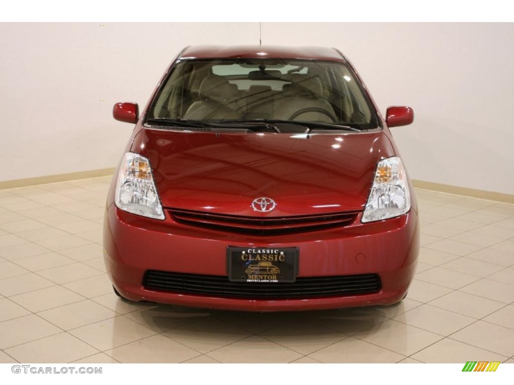 2005 Prius Hybrid - Salsa Red Pearl / Ivory/Brown photo #2