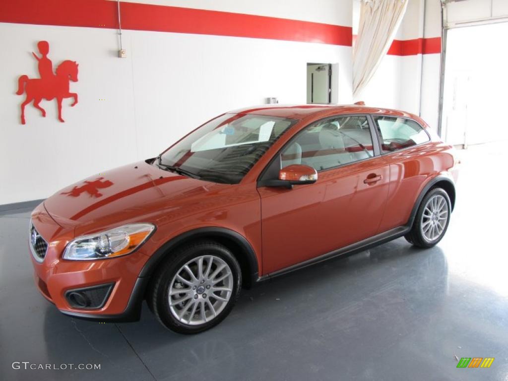 2011 C30 T5 - Orange Flame Metallic / Off Black/Blonde T-Tec photo #1