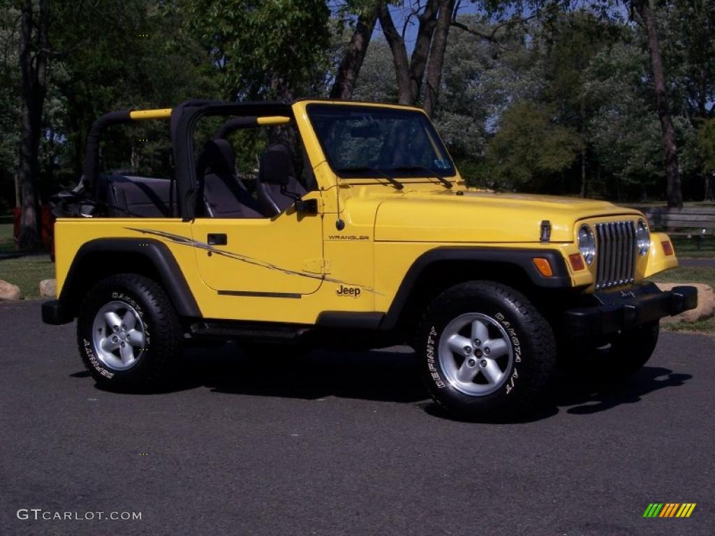 2001 Wrangler SE 4x4 - Solar Yellow / Agate Black photo #2