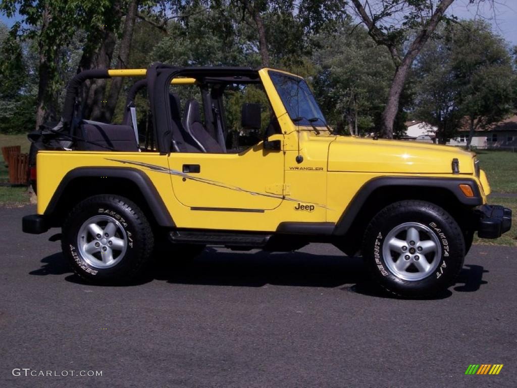 2001 Wrangler SE 4x4 - Solar Yellow / Agate Black photo #3