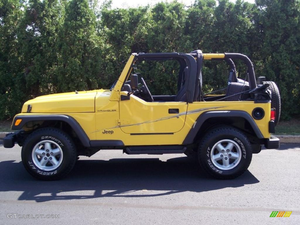 2001 Wrangler SE 4x4 - Solar Yellow / Agate Black photo #10