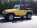 2001 Solar Yellow Jeep Wrangler SE 4x4  photo #15