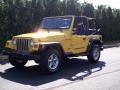2001 Solar Yellow Jeep Wrangler SE 4x4  photo #16
