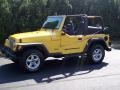 2001 Solar Yellow Jeep Wrangler SE 4x4  photo #18