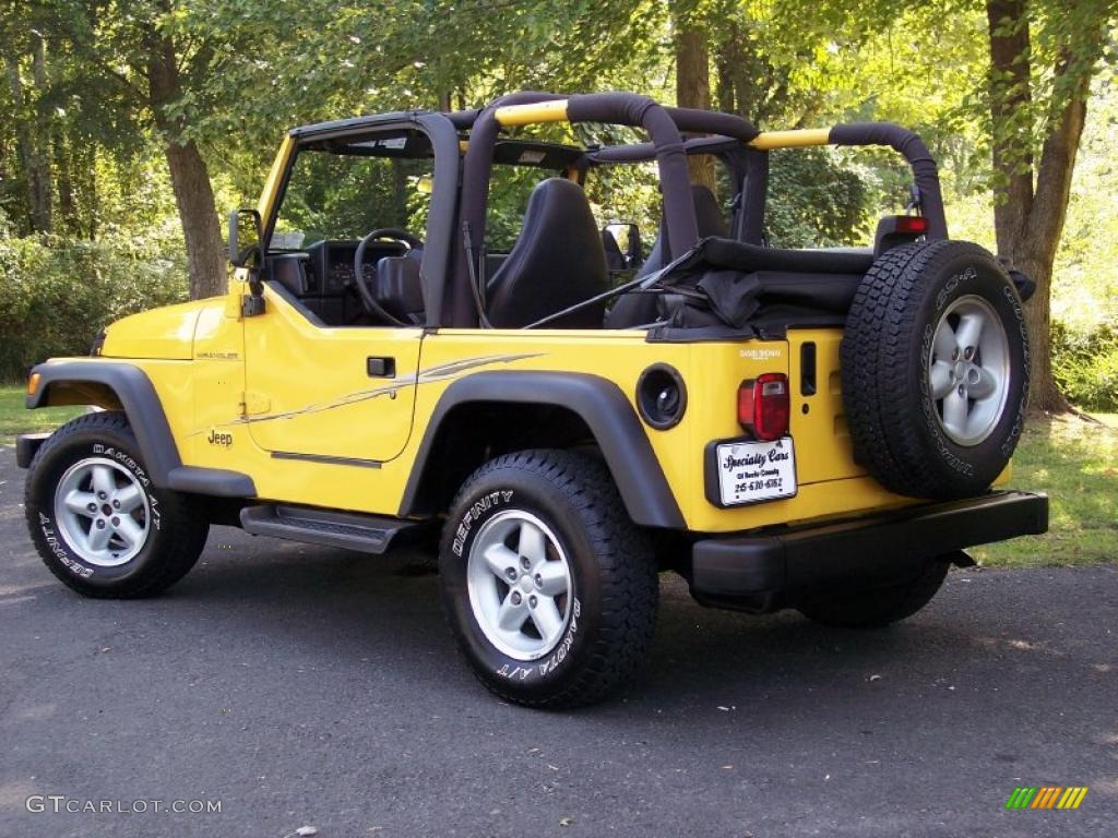 2001 Wrangler SE 4x4 - Solar Yellow / Agate Black photo #54