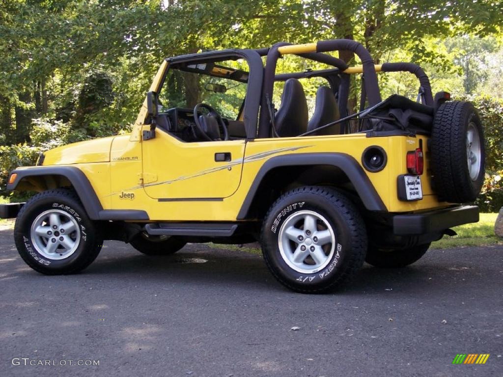 2001 Wrangler SE 4x4 - Solar Yellow / Agate Black photo #55
