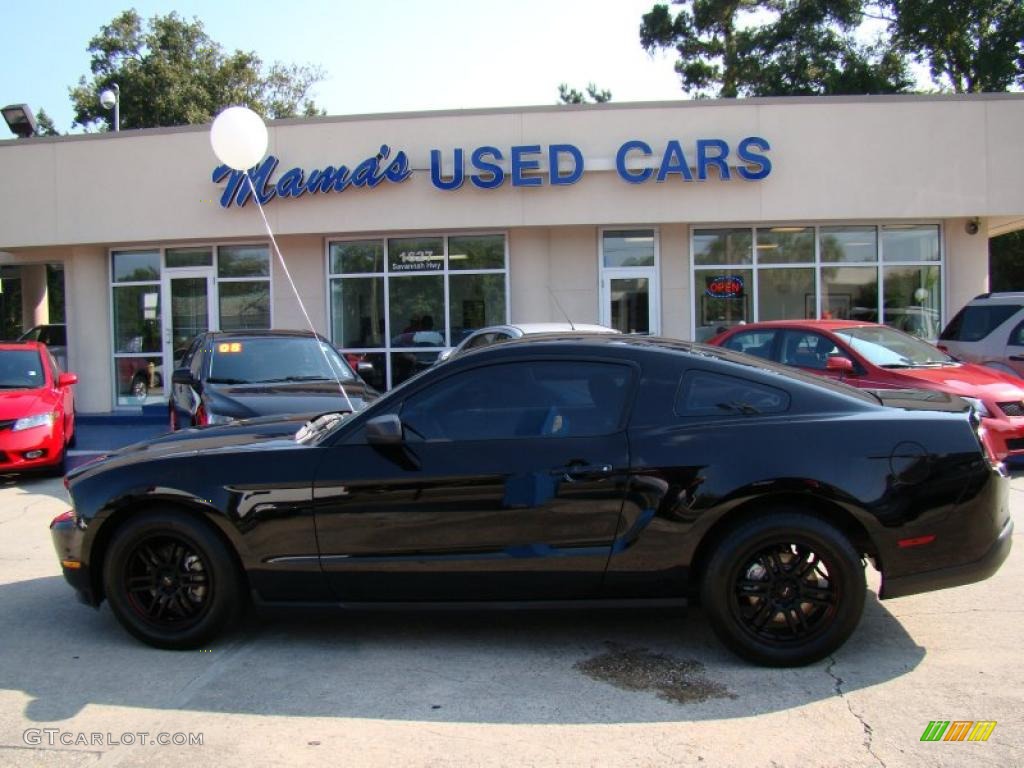 2010 Mustang V6 Coupe - Black / Stone photo #1