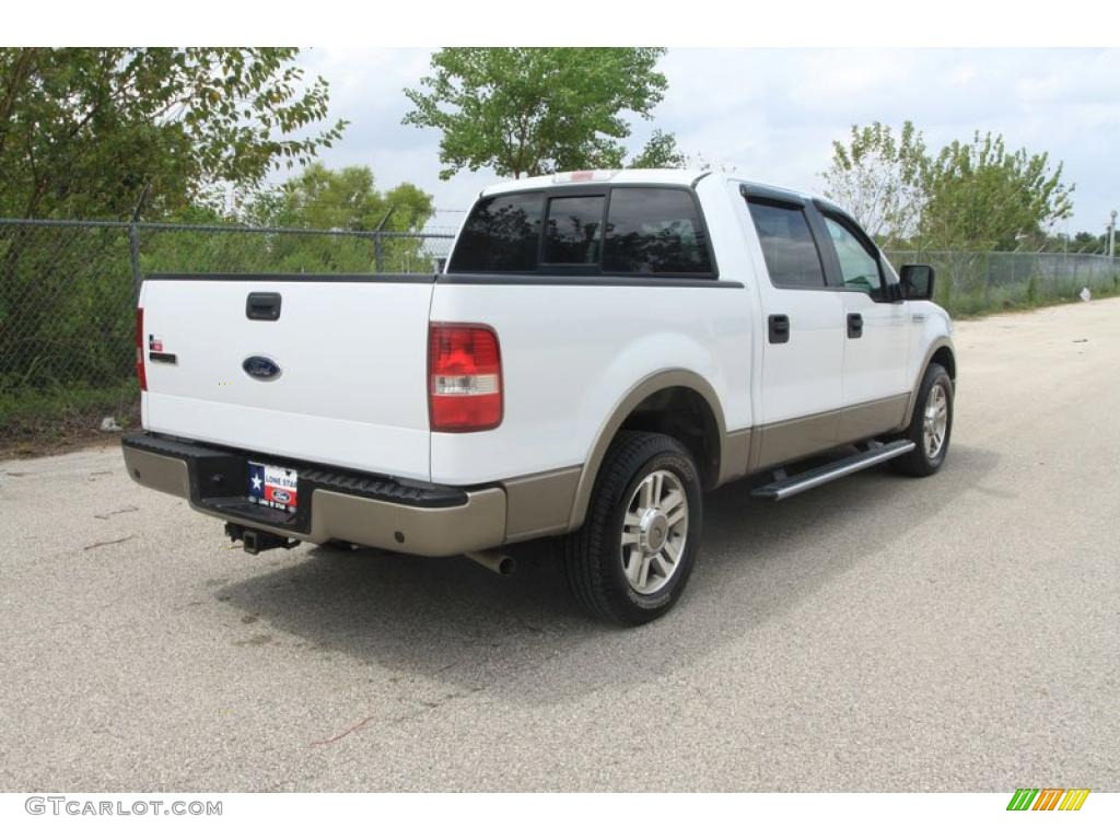 2005 F150 Lariat SuperCrew - Oxford White / Tan photo #3