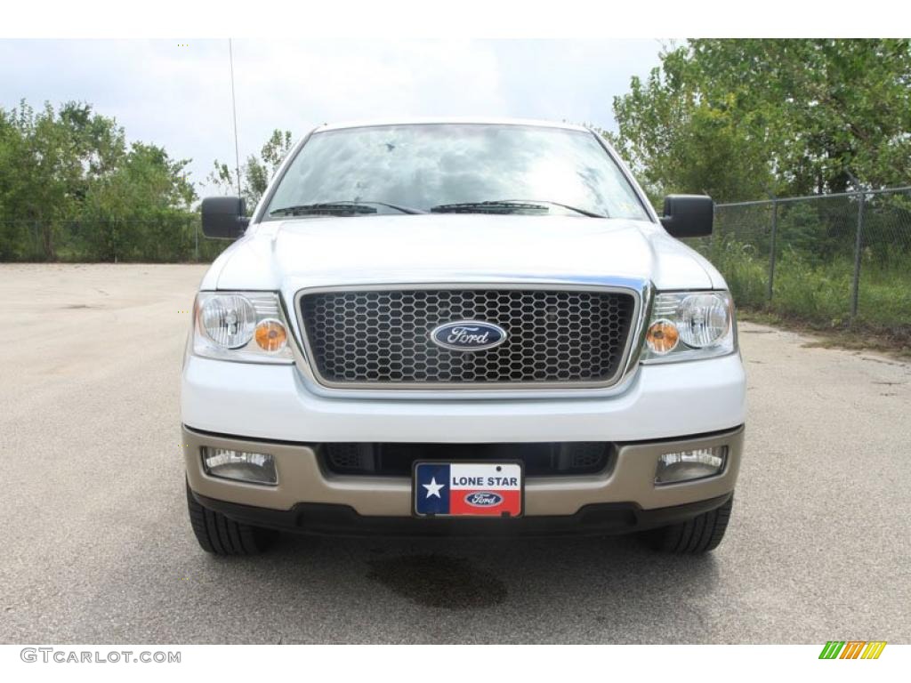 2005 F150 Lariat SuperCrew - Oxford White / Tan photo #9