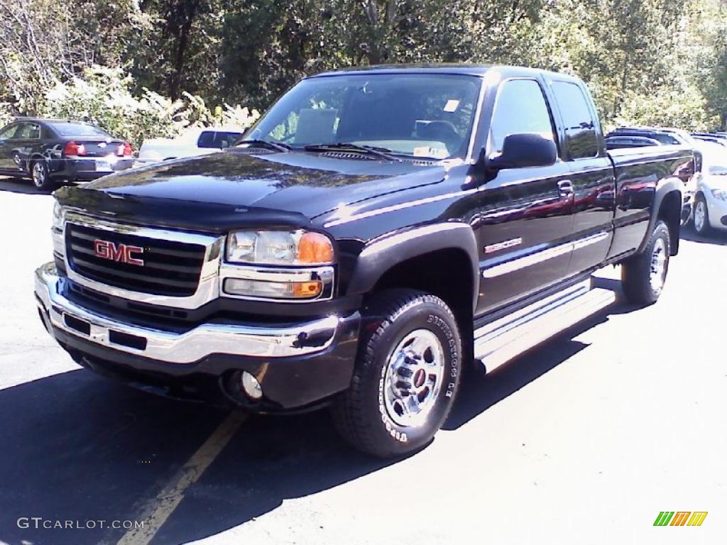 2006 Sierra 2500HD SLE Extended Cab 4x4 - Onyx Black / Dark Pewter photo #1