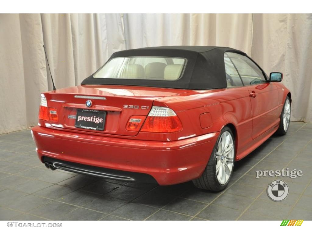 2006 3 Series 330i Convertible - Electric Red / Sand photo #2