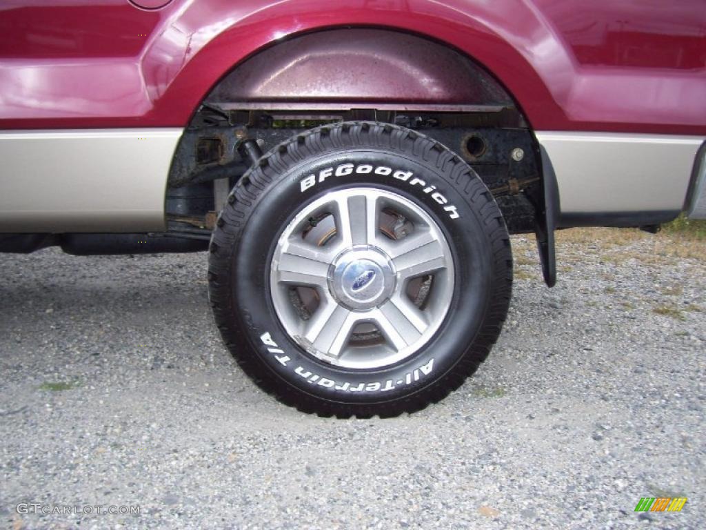2005 F150 XLT SuperCab 4x4 - Dark Toreador Red Metallic / Tan photo #12