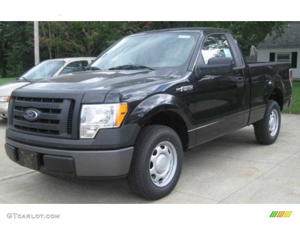 2010 F150 XL Regular Cab - Tuxedo Black / Medium Stone photo #1