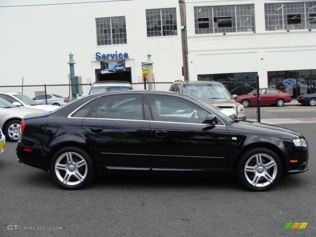 2008 A4 2.0T S-Line Sedan - Brilliant Black / Beige photo #4