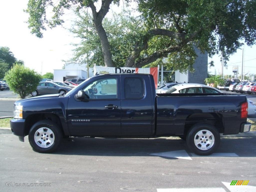 2011 Silverado 1500 LT Extended Cab - Imperial Blue Metallic / Light Cashmere/Ebony photo #3