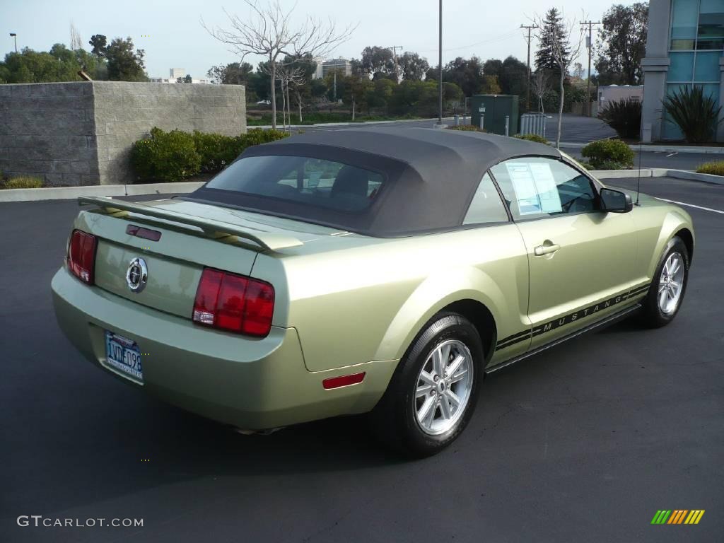 2006 Mustang V6 Deluxe Convertible - Legend Lime Metallic / Light Graphite photo #6