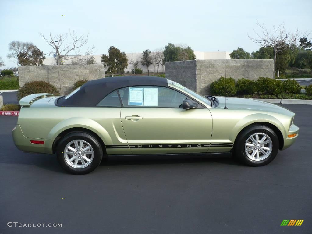 2006 Mustang V6 Deluxe Convertible - Legend Lime Metallic / Light Graphite photo #8