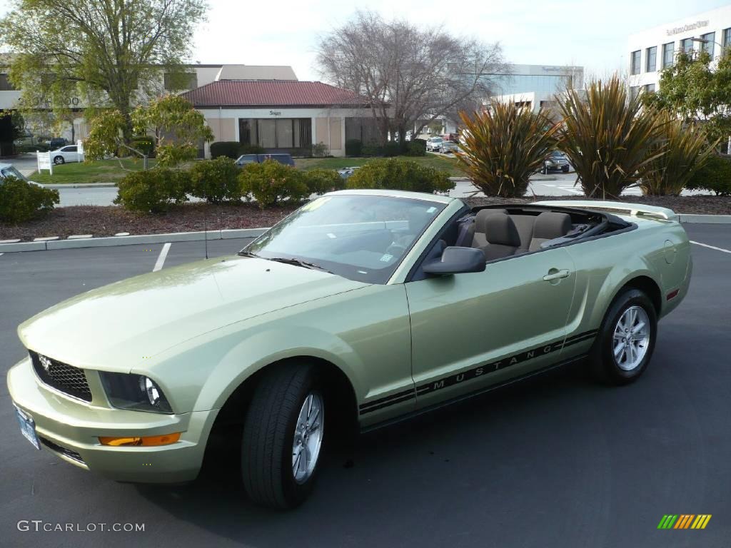 2006 Mustang V6 Deluxe Convertible - Legend Lime Metallic / Light Graphite photo #9