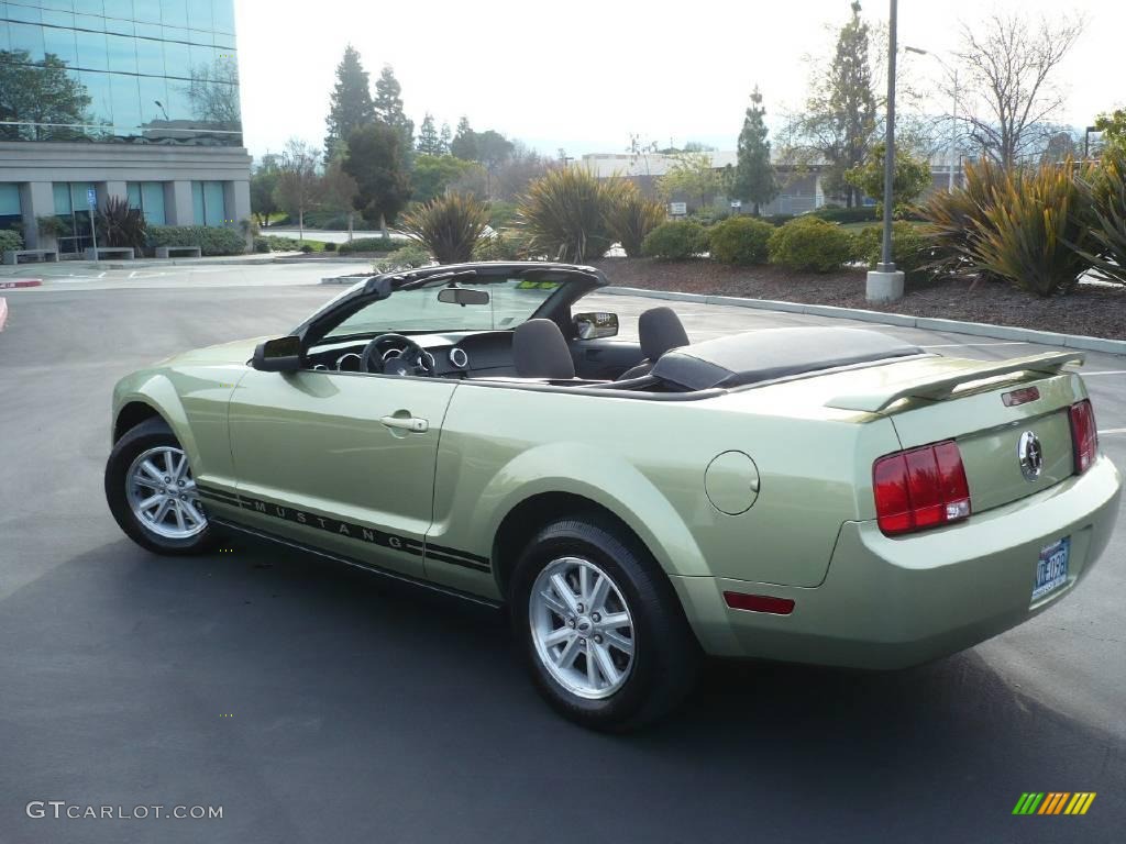 2006 Mustang V6 Deluxe Convertible - Legend Lime Metallic / Light Graphite photo #10