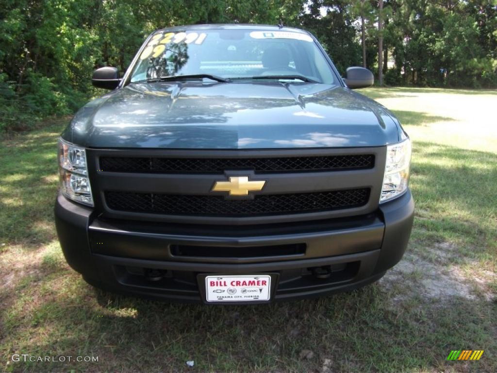 2009 Silverado 1500 Regular Cab 4x4 - Blue Granite Metallic / Dark Titanium photo #13