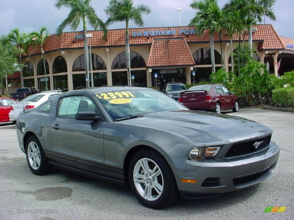 2010 Mustang V6 Premium Coupe - Sterling Grey Metallic / Stone photo #1