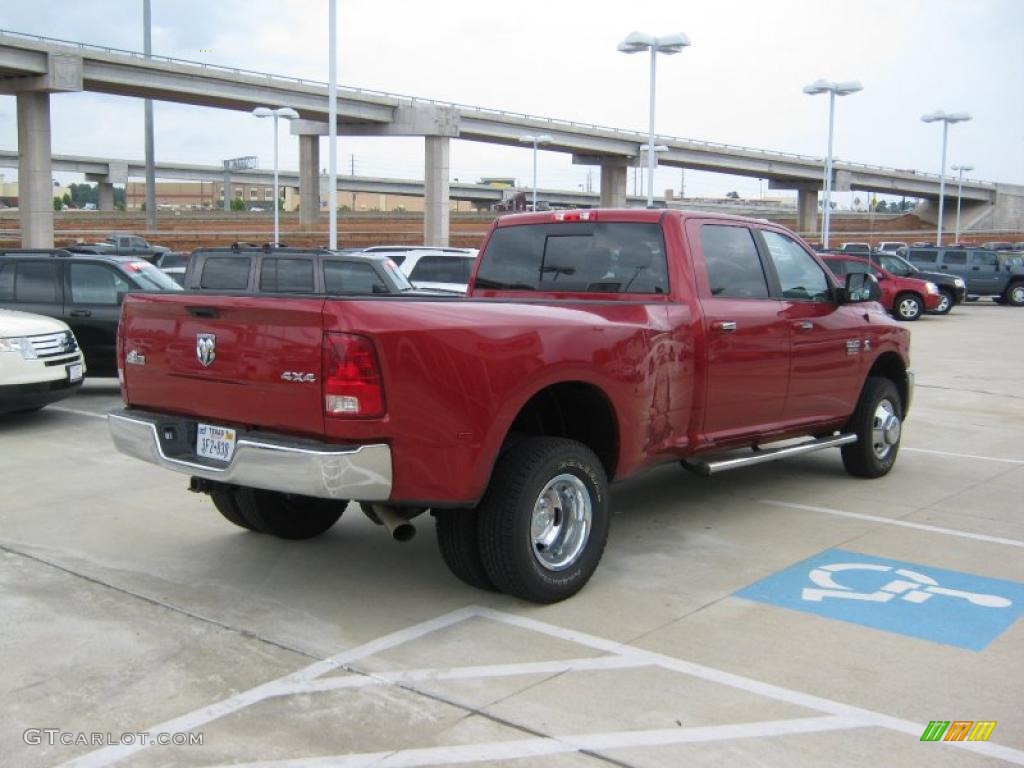 2010 Ram 3500 Big Horn Edition Crew Cab 4x4 Dually - Inferno Red Crystal Pearl / Light Pebble Beige/Bark Brown photo #5