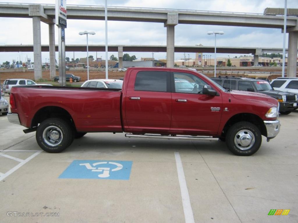 2010 Ram 3500 Big Horn Edition Crew Cab 4x4 Dually - Inferno Red Crystal Pearl / Light Pebble Beige/Bark Brown photo #6