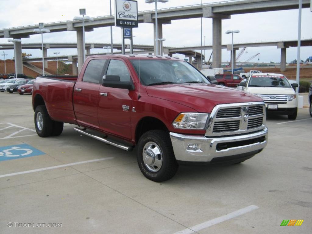 2010 Ram 3500 Big Horn Edition Crew Cab 4x4 Dually - Inferno Red Crystal Pearl / Light Pebble Beige/Bark Brown photo #7