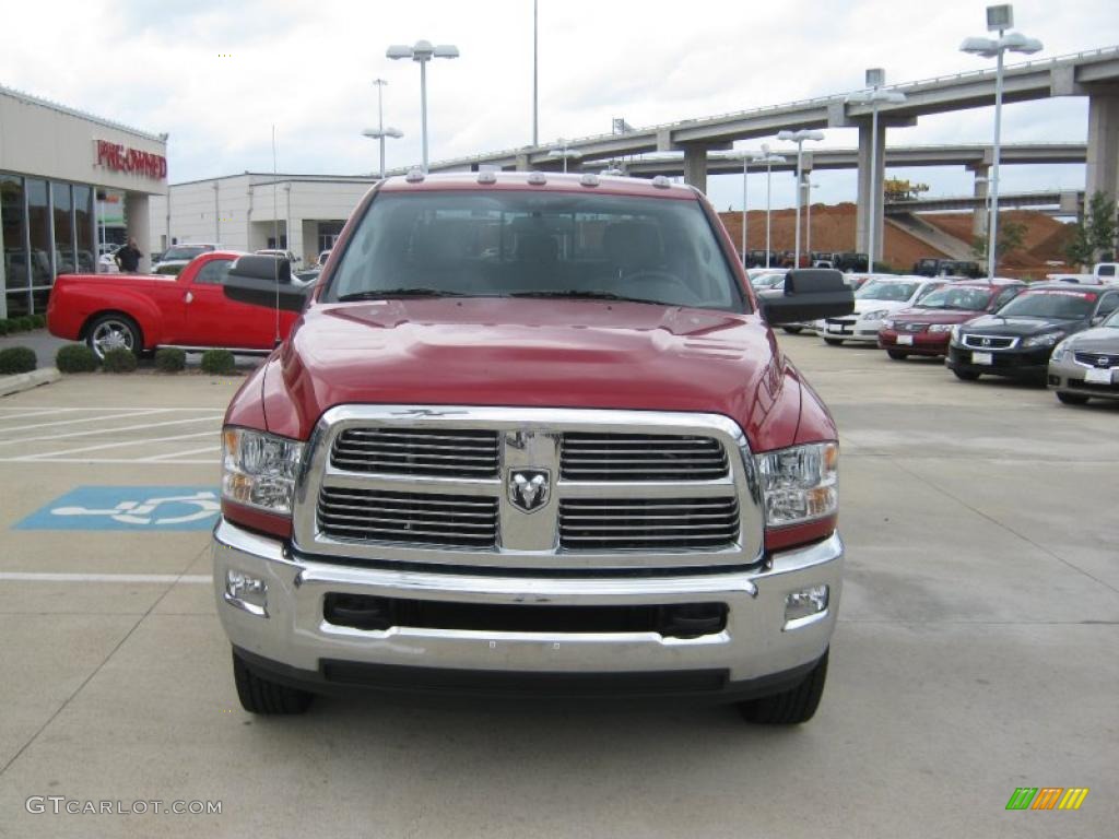 2010 Ram 3500 Big Horn Edition Crew Cab 4x4 Dually - Inferno Red Crystal Pearl / Light Pebble Beige/Bark Brown photo #8