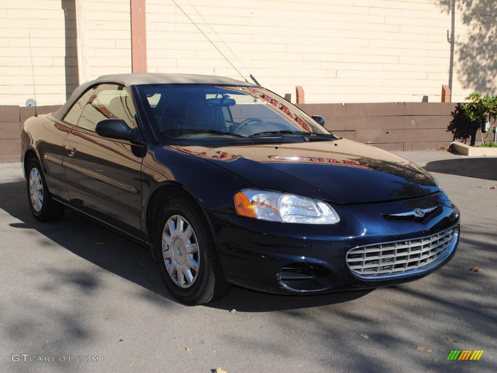 2003 Sebring LX Convertible - Deep Sapphire Blue Pearl / Sandstone photo #1